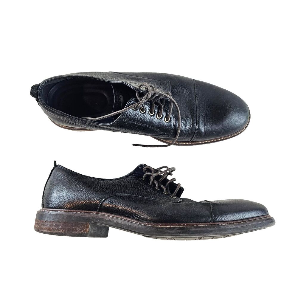 Cole Haan Shoes Williams Cap Toe Oxford Men 10 M Black Leather Lace Up Dress